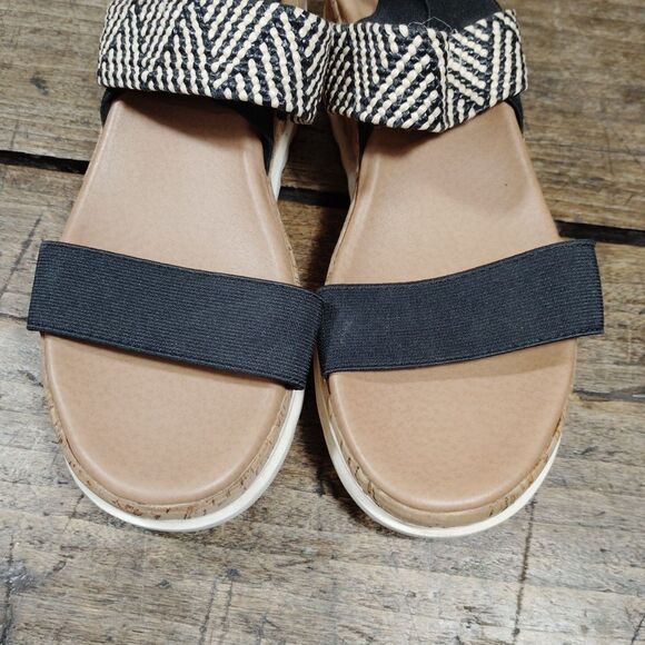 Steve Madden Sz 7.5M Sandals Kabel Cork Shoes Wide Straps Ankle Wedge - Picture 4 of 8